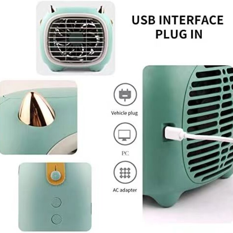 Portable Air Cooler, Mini Air Conditioner Fan Personal Evaporative Cooler, 3 Speeds Humidifier Misting Fan, Cordl