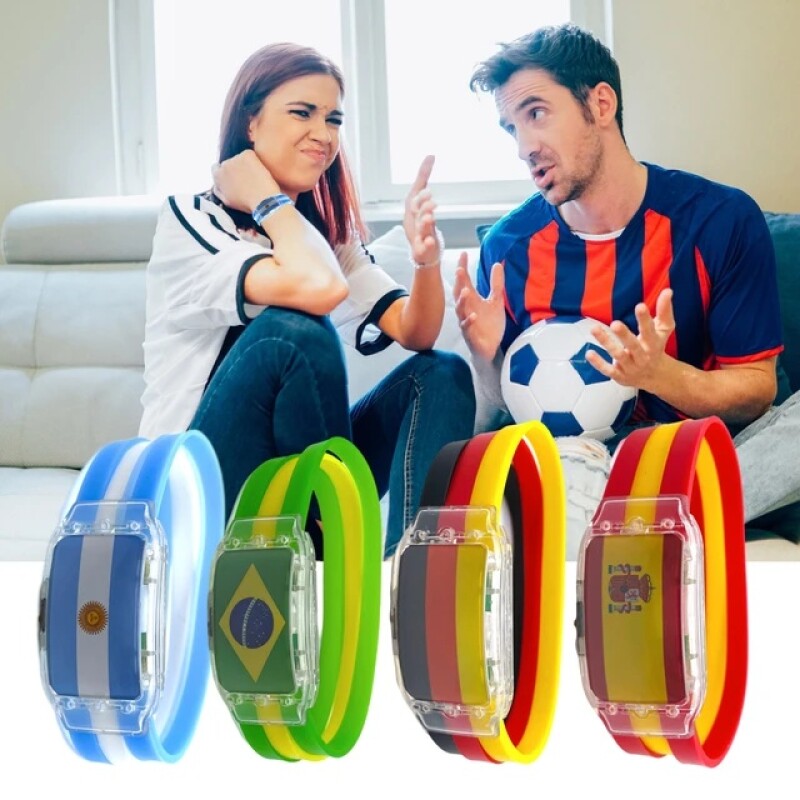 2022 Argentina Brazil germany Spain Portugal National Flag LED Bracelet Flow Watch Football Team Cheer Props Party Decor