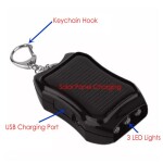 1200mAh Power Bank Charger Keychain with 3 LED Mini Portable Solar Panel Charger